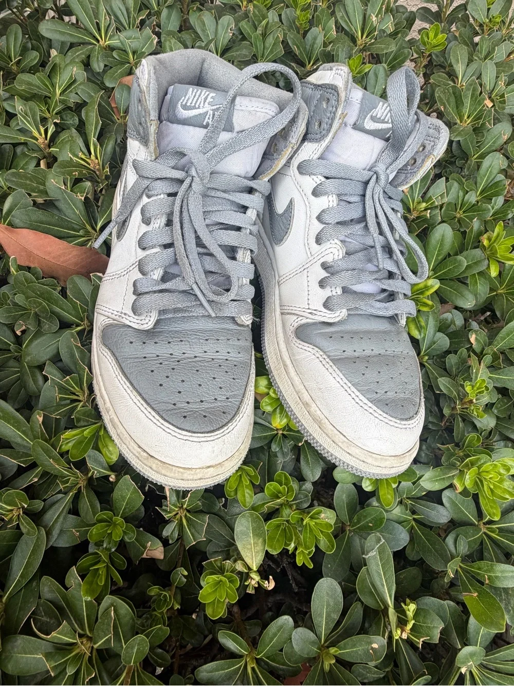 Nike Kids High-Top Sneakers in White and Gray